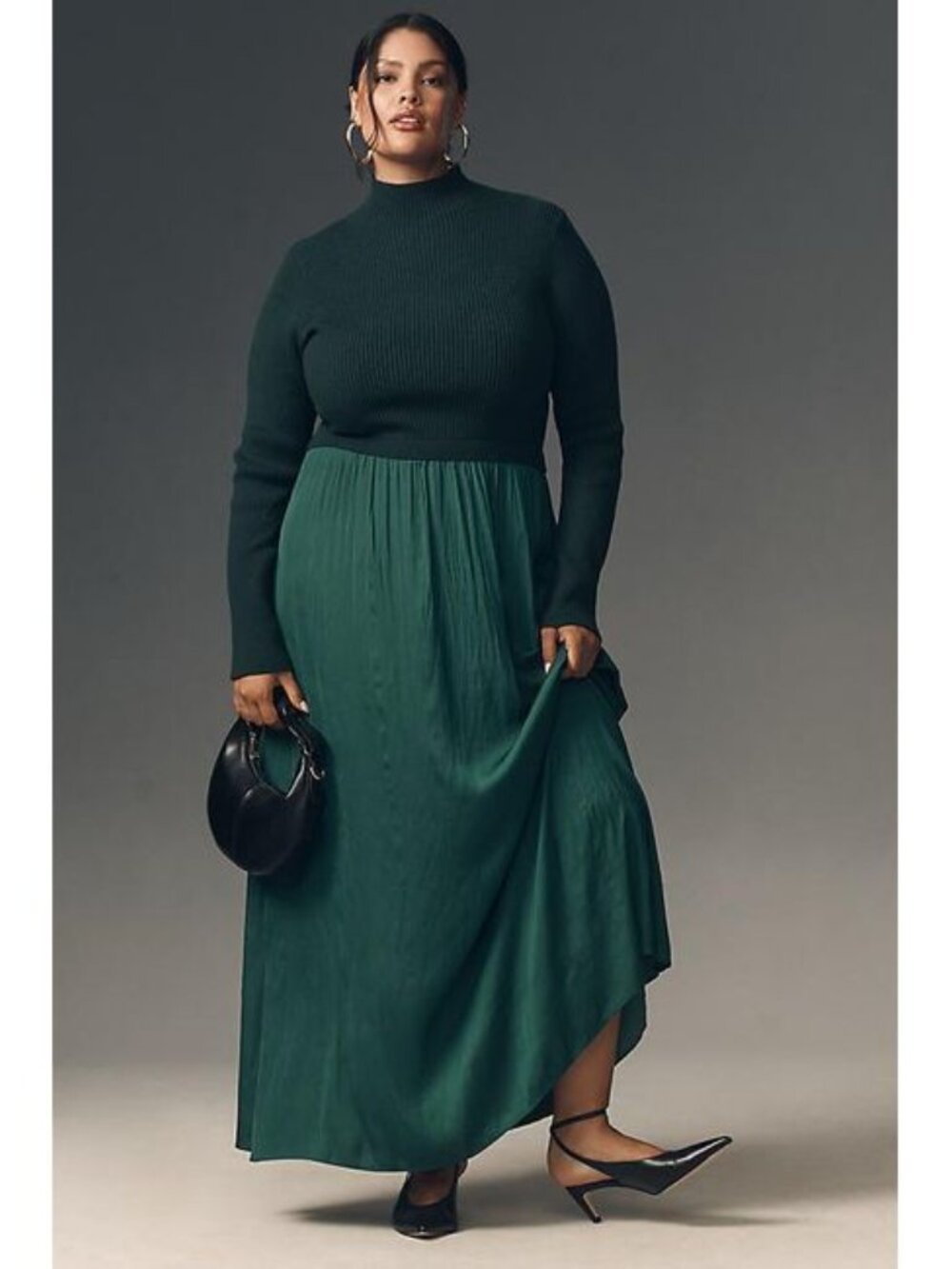 Anthropologie Thea Twofer Maxi Dress - Green/Teal - 2X